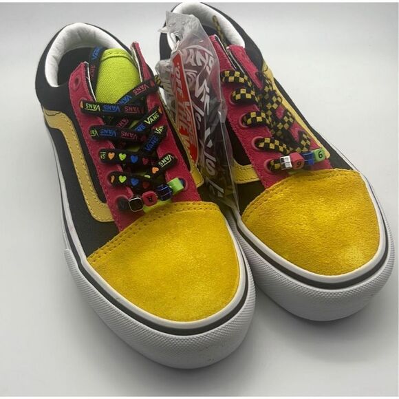 Vans Old Skool Platform Vans Beads checkered laces NEW Women 5.5 - Picture 5 of 5